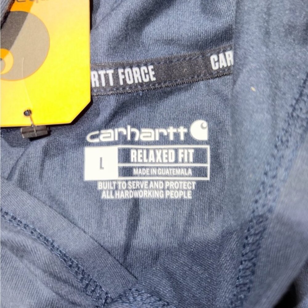 CARHARTT Men's Force Relaxed Logo Hoodie Size L In Navy - Picture 4 of 7